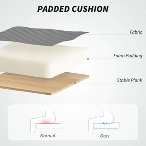 HOMCOM Krzesło biurowe, obrotowe, na kółkach, z oparciem z siatki, poduszką piankową, Szare