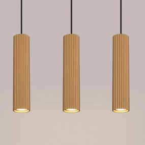 Lampa wisząca KARBON 3L złota ryflowana SOLLUX  LIGHTING
