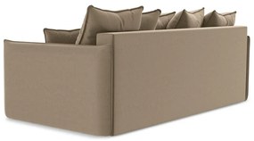 Jasnobrązowa aksamitna rozkładana/ze schowkiem sofa 225 cm Hula – Makamii