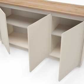 Beżowa komoda w dekorze dębu 152x84x40 cm Loreta – Marckeric