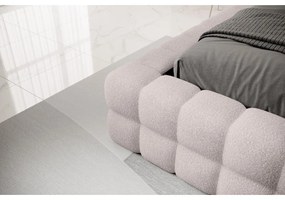 Jasnoróżowe tapicerowane łóżko dwuosobowe ze schowkiem ze stelażem 140x200 cm Dizzle – ELTAP