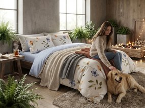 PrzytulneMieszkanie.pl PrzytulneMieszkanie.pl Pościel z mikroflanelu GENTLE LEAVES kremowa Rozmiar pościeli: 70 x 90 cm | 140 x 220 cm