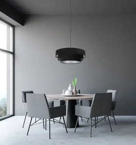 Czarno-srebrna potrójna lampa wisząca - S438-Len