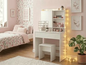 Toaletka z lustrem LUNAVI 70x40 cm, biała