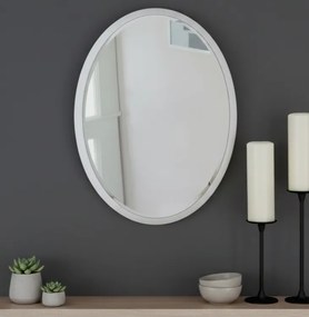 Lustro w białej owalnej ramie 43x53cm