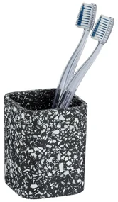 Czarny kubek na szczoteczki Wenko Terrazzo
