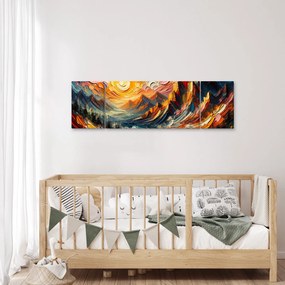 Obraz - Góry oświetlone słońcem (170x50 cm)