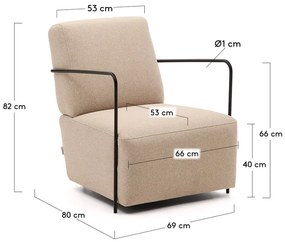 Beżowy fotel Gamer – Kave Home