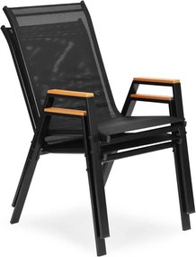 Krzesła ogrodowe Moderato 092 na taras i balkon, czarne - zestaw 2 szt.