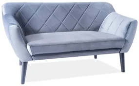 Sofa KARO 2 VELVET szara dwuosobowa SIGNAL
