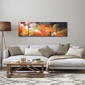 Obraz - człowiek unoszący się w kosmosie (170x50 cm)