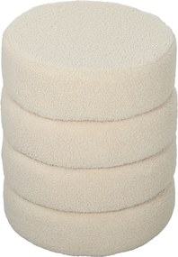 HOMCOM Hoker, okrągły, pluszowy, stalowa konstrukcja, do 120 kg, Φ40x45H cm, Beżowy