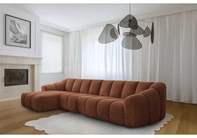 Narożnik (lewostronny/z szezlongiem) w kolorze terakoty Shell – Miuform