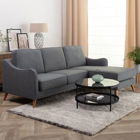 Sofa narożna Venuste denim blue/brown