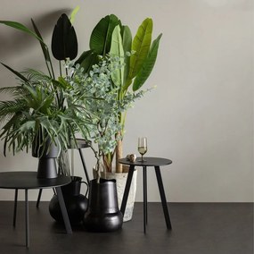 Czarny stolik ogrodowy WOOOD Fer, ø 70 cm