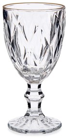 Kieliszek do wina ze złotą obwódką GOLDEN, 330 ml, 6 sztuk