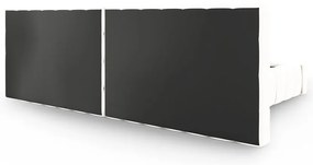 Kremowe tapicerowane łóżko dwuosobowe ze schowkiem i stelażem 200x200 cm Mamaia – Micadoni Home