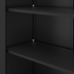 Biurowa szafa metalowa na akta ALEX, 450 x 1850 x 400 mm, czarna