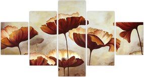 Obraz czerwonych kwiatów (125x70 cm)
