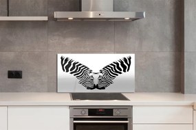 Szklany Panel Odbicie lustrzane zebra
