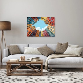 Obraz na szkle - Między domami (70x50 cm)