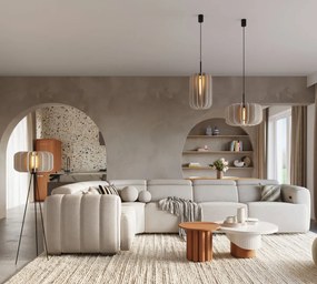 Beżowa lampa stojąca z abażurem Z7-P95