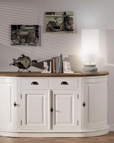 Komoda Brighton  4 drzwi + 2 szuflady white&amp;natural