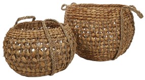 Plecione kosze z trawy morskiej, naturalne, 2 sztuki
