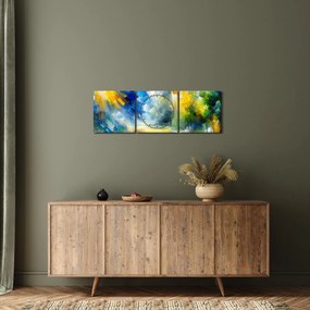 Obraz - Abstrakcyjny słoneczny dzień (z zegarem) (90x30 cm)