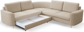 Narożnik LAREN nowoczesna sofa z funkcją spania pojemnik na pościel lewa strona CASTEL 15 251x251x85 cm
