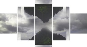 Obraz - Góry na Islandii, geometryczny kolaż (125x70 cm)