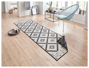 Czarno-kremowy chodnik odpowiedni na zewnątrz NORTHRUGS Malibu, 80x250 cm