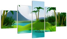 Obraz - Jeziora w dżungli (125x70 cm)