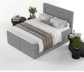 Szare łóżko boxspring ze schowkiem 200x200 cm Imagine – Maison de Rêve