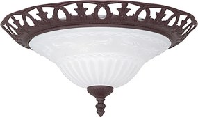 Ciemnobrązowa lampa sufitowa ze szklanym kloszem ø 38 cm Rustica – Trio