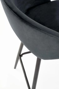 Hoker stołek barowy czarny tapicerowany H96 nowoczesny velvet z dziurą