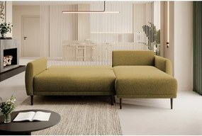 Narożnik BONO z funkcją spania Drewniane nóżki Eleganckie podłokietniki Głębokie siedzisko Prawa strona Barrel 48