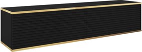Szafka RTV wisząca VENEZIA 135 cm do Salonu pod Telewizor - Czarny