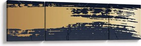 Obraz - Niebiesko-złota abstrakcja N⁰2 (170x50 cm)