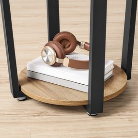 Stolik Okrągły z Półką - sonoma - LET057B11