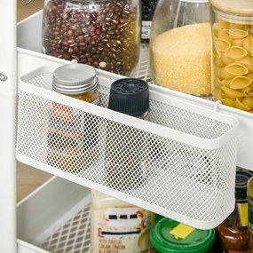 HOMCOM Wózek 3-poziomowy Wózek do serwowania Wózek do przechowywania Półka kuchenna z kółkami Biały