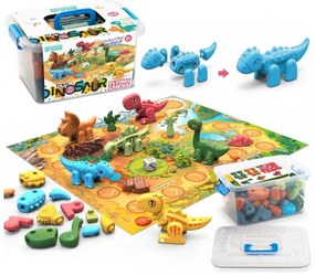 Woopie zestaw konstrukcyjny 2w1 gra planszowa dinozaury + kostka 46 el.