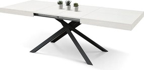 Drewniany stół, białe wykończenie, antracytowa podstawa, rozkładany 160x90 - FORTE DEI MARMI