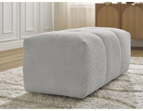 Jasnoszary podnóżek z materiału bouclé Roxelane – Bobochic Paris