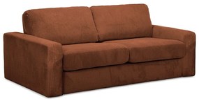 Sztruksowa rozkładana sofa w kolorze terakoty 195 cm Nona – Makamii