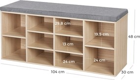 Regał na buty z siedziskiem Sinda 10 dąb
