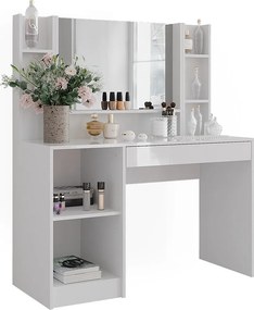 Stolik do przebierania biały/biały wysoki połysk 119.8x50.1x76 sherry