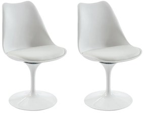 Zestaw 2 krzeseł – polipropylen i metal – kolor biały XAFY