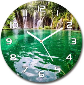 Zegar szklany okrągły Jezioro Plitwickie