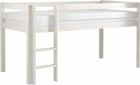 Białe podwyższone łóżko dziecięce z drewna sosnowego 90x200 cm PINO – Vipack